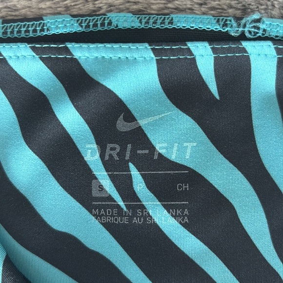 Nike Dri-FIT Zebra Print Leggings in Teal/Black Size Small EUC - Picture 2 of 6